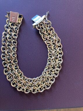 14K Italian Gold Link/Charm Bracelet Vintage